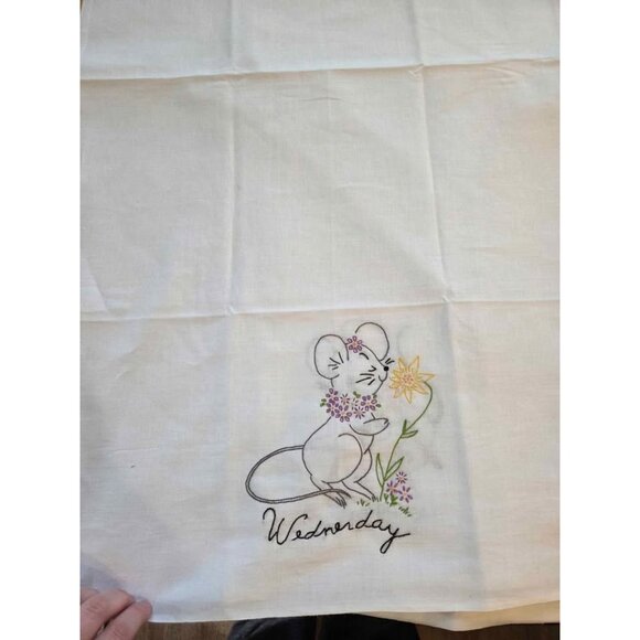 Embroidered tea towels day of the week 7 total - Picture 6 of 10
